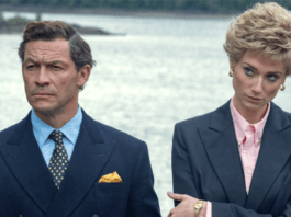 Dominic West as Prince Charles and Elizabeth Debicki as Princess Charles in The Crown